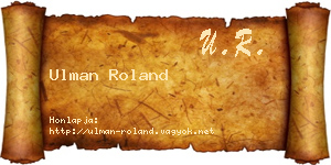 Ulman Roland névjegykártya